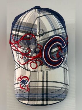 New Era Chicago Cubs Plaid Red Navy‎ White Baseball Cap L-XL